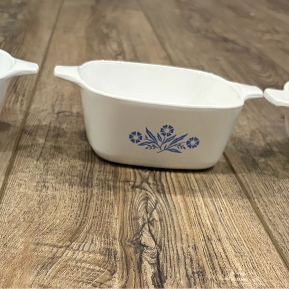 Vintage CorningWare Blue Cornflower Casserole Dishes P-43-B & P-1-B Set 3 - Picture 7 of 8